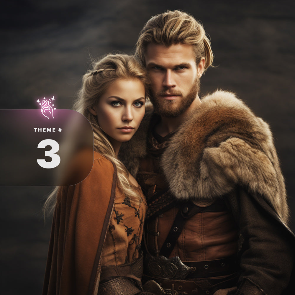 Viking couple portrait